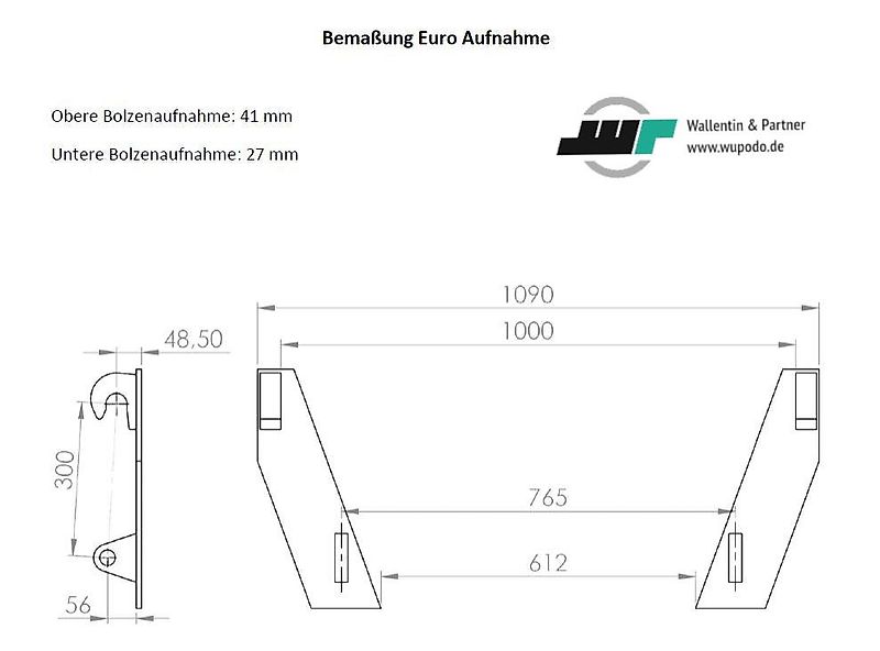 www.wupodo.de - Wallentin & Partner GmbH Frontladerschaufel 2,1 m Euro-Aufnahme ALÖ Original Kompaktschaufel
