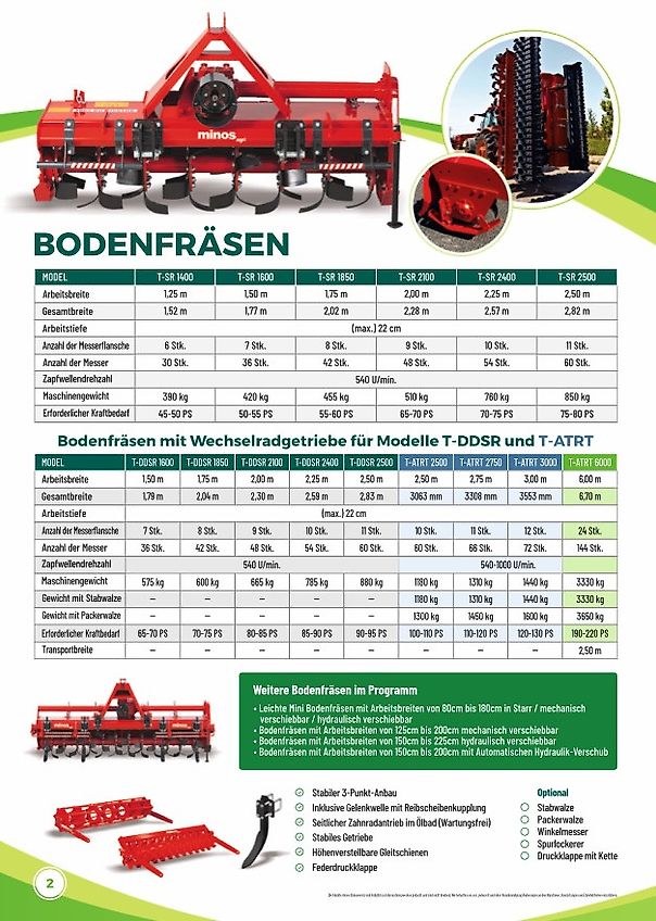 Minos Agri Bodenfräse T-SR-1850